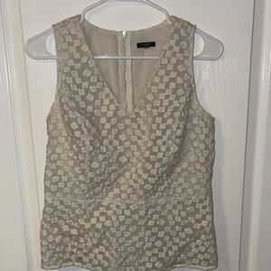 Ann Taylor Elegant Cream Sleeveless Top